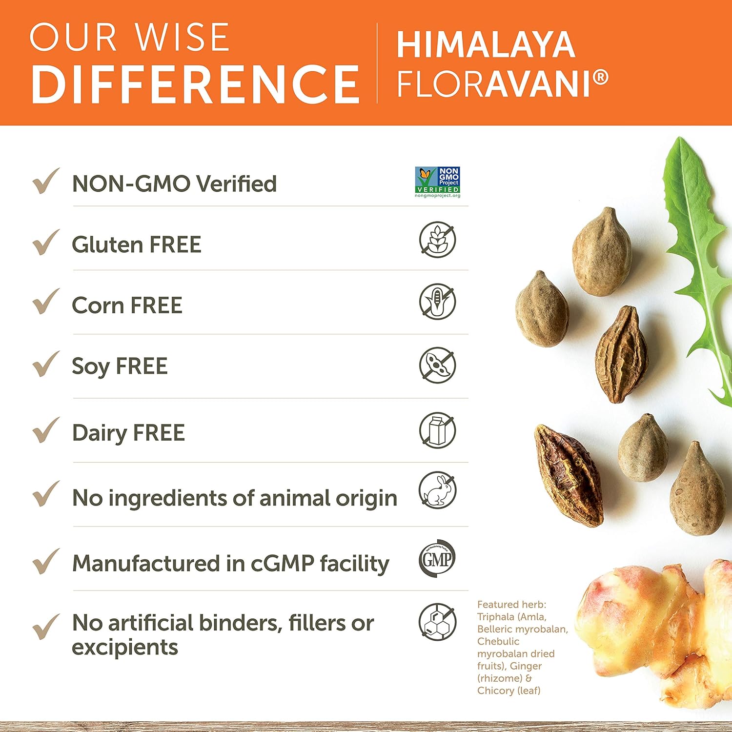 Himalaya FlorAvani, The Plant-Based Alternative to Probiotics Relieves Gas, Nausea, Heartburn & Bloating with Triphala, Chicory & Ginger. 271 mg, 90 Caps, 1 Month Supply: Health & Personal Care