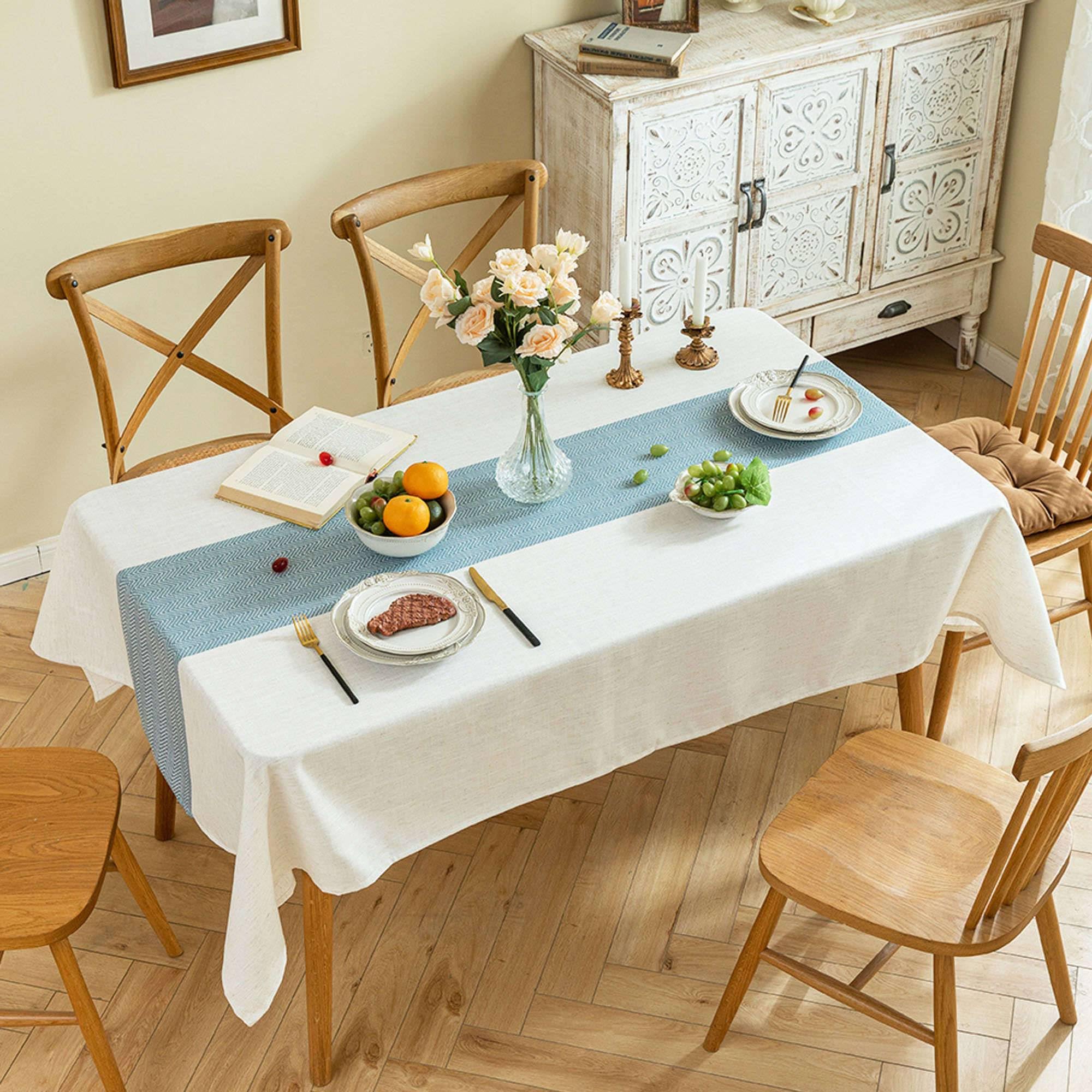 qiden Farmhouse Tablecloth Waterproof Rectangle