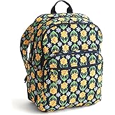 Vera Bradley Women's Premium Cotton Large Bancroft Backpack, Daffodils, One Size