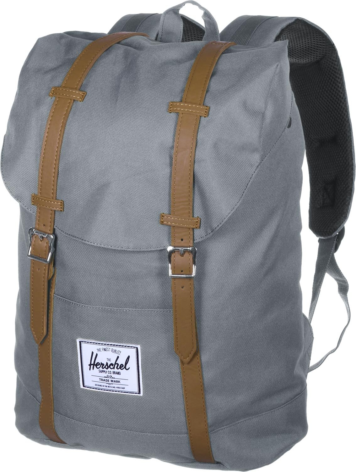 Herschel Retreat Rucksack, 43 cm, 19.5 L, Grey/Tan