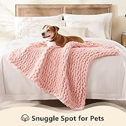 L'AGRATY Chunky Knit Blanket Throw - Soft Chenille