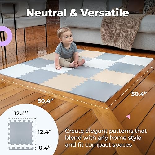 MioTetto Foam Floor Tiles for Kids Non-Toxic Comfortable Baby