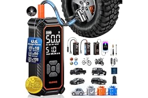 OlarHike Tire Inflator Portable Air Compressor, Lightning-Fast Inflation, Dual Power - 6000mAh & 12V DC, Cordless Air Pump for Car Tires, Bikes, Motorcycle, Balls with LED & Digital Pressure Gauge