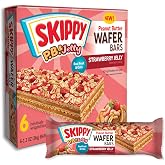 SKIPPY P.B. &amp; Jelly Wafer Bars, Strawberry Jelly Flavor, Real Fruit &amp; Oats, 6 Individually Wrapped Bars (7.8 oz)