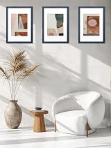 Scholar Tree Navy Blue Wooden A3 Picture Frame Set of 3 Wall Mountable view 2