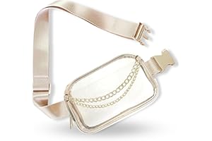 CITRUSY BOUTIQUE Clear Belt Bag | Cute Clear Purse for Women Stadium Approved Below 12x6x12 | Small See Through Transparent Crossbody Fanny Pack for Concerts, Nurses, Festivals, and Stadiums | Extended Strap, Cream