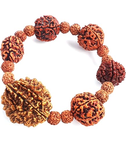 Amazon.com: RUDRADIVINE Rudraksha Bracelet Golden Cap Original