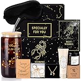 14PCS Scorpio Birthday Gifts for Women, Scorpio Astrology Gifts for Women Bakets, 12 Zodiac Gifts for Woman Friends Female Friendship, Sco Astrological 16 oz Glass Cups Candles with Gift Set Box