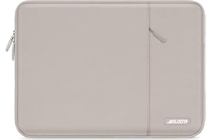 MOSISO Laptop Sleeve Bag Compatible with Laptop 13.3 inch, Polyester Vertical Case with Pocket, Stone Gray