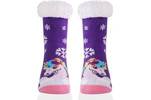 HERYEBING HEARYEBING Kids Slipper Socks Boys Girls Fuzzy Thick Warm Winter Socks Soft Cozy Fleece Lined Socks Indoor Socks