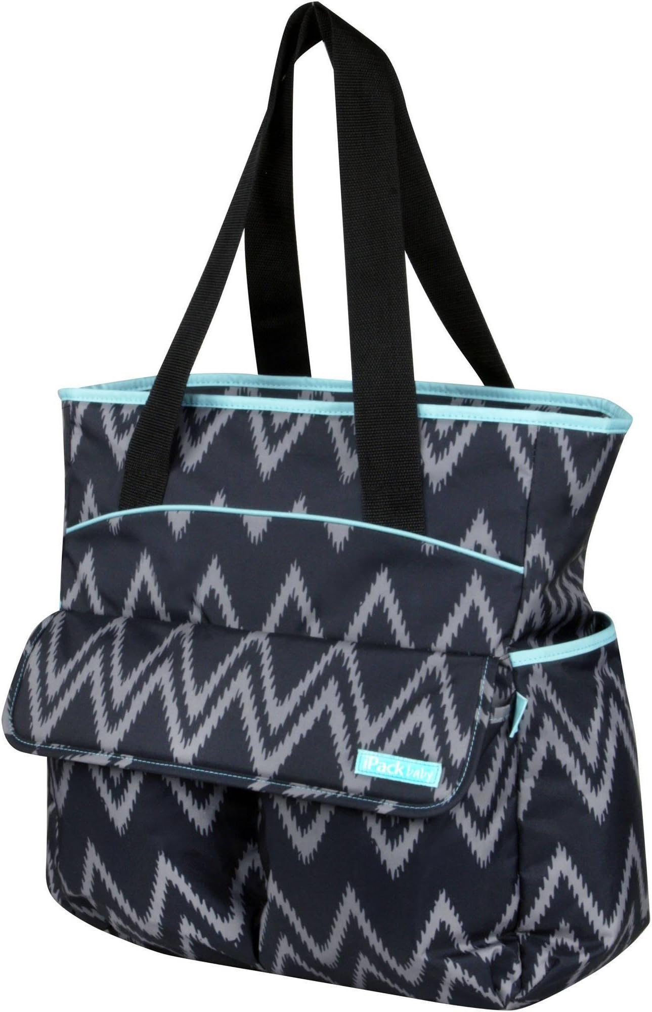 iPack Baby Static Chevron Tote. Features Removable changing pad, Oversized thermal lined bottle pocket, Large interior & exterior pockets, Stroller clips. Perfect travel bag When Travelling With Baby!