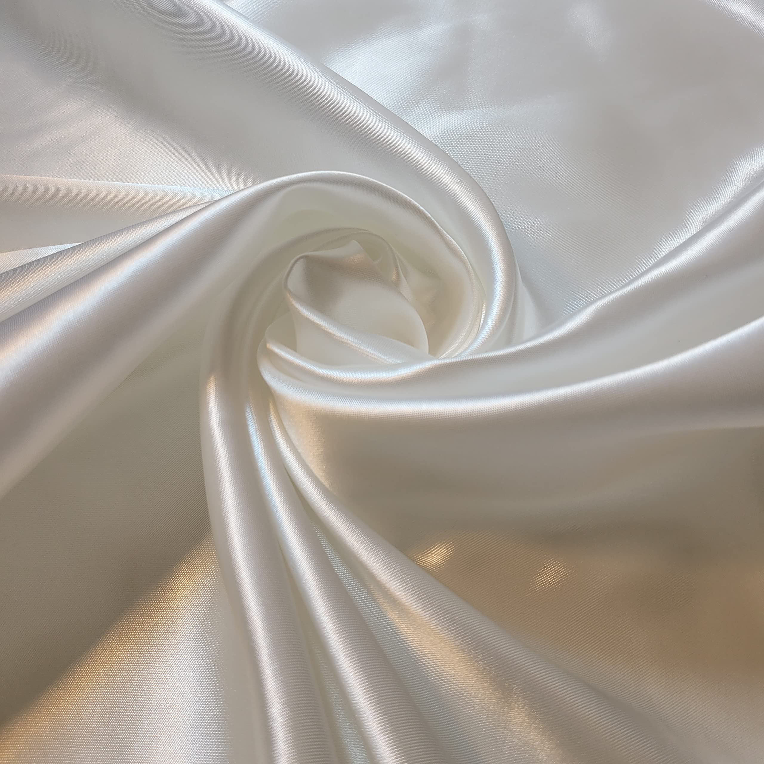 Silky Satin Fabric – Plain Solid Colour Luxury Dressmaking & Craft Material | Ideal for Wedding, Prom, Décor | 58" (150 cm) Wide | Sold Per Meter (Pre-Cut Lengths) (White, 5 Meter) — image 1