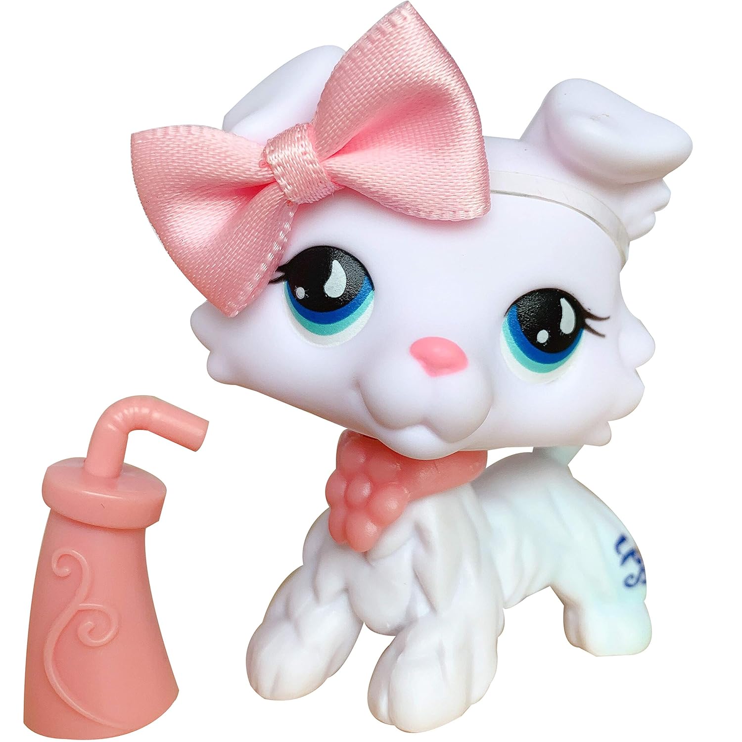 lpsloverqa lps White Collie Custom 032 Brown Tail Blue Eyes with lps