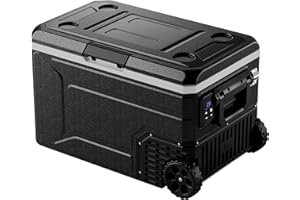 EKOJUCE 12V Refrigerator, 69 Quart Electric Cooler, 12V/24V DC 100~240V AC, 12v cooler -4℉~68℉, Portable Freezer with Wheels for Truck, RV, Camping,Travel