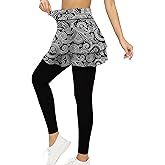 Tennis Skirted Leggings with Pockets for Women Active Skort Athletic Ruffle Pleated Golf Skapri with Skirt