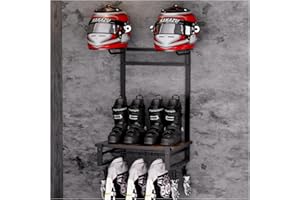 HOYRR Helmet Holder Wall Mount,Motorcycle Helmet Holder,Retro Ironwood Helmet Stand,Exhibition Type Helmet Wall Mount, with Motorcycle Accessories for Men Storage Helmet Hanger Wall Mount（Small）