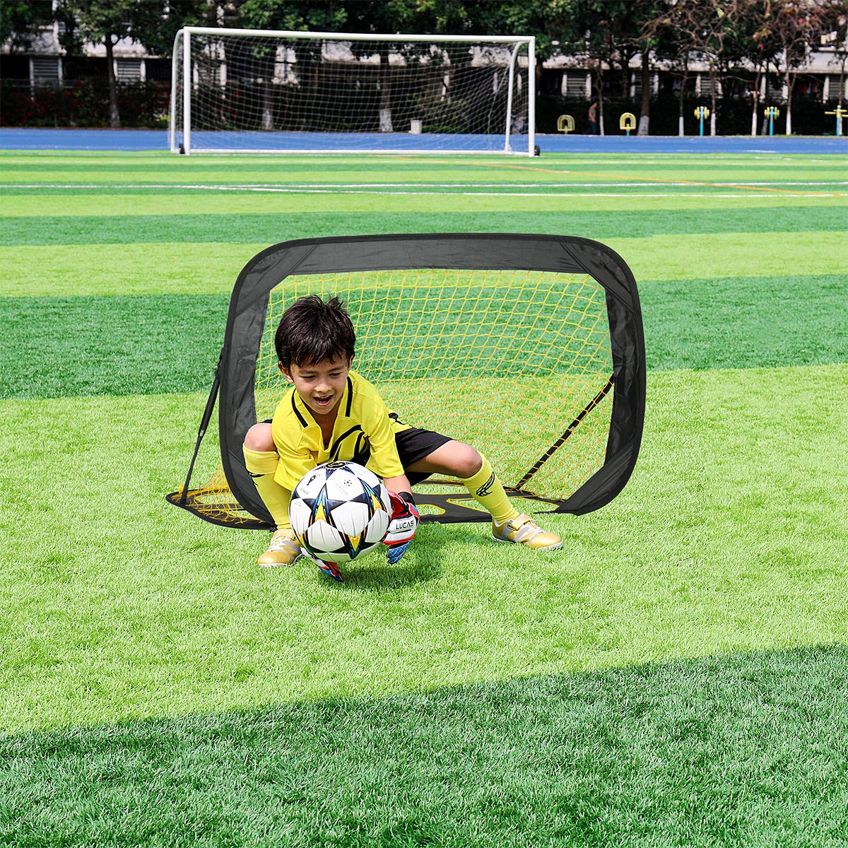 PodiuMax 2 in 1 Pop Up Kids Soccer Goal Indoor/Outdoor Soccer Target