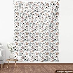 Lunarable Dogs Fabric by The Yard, Print with