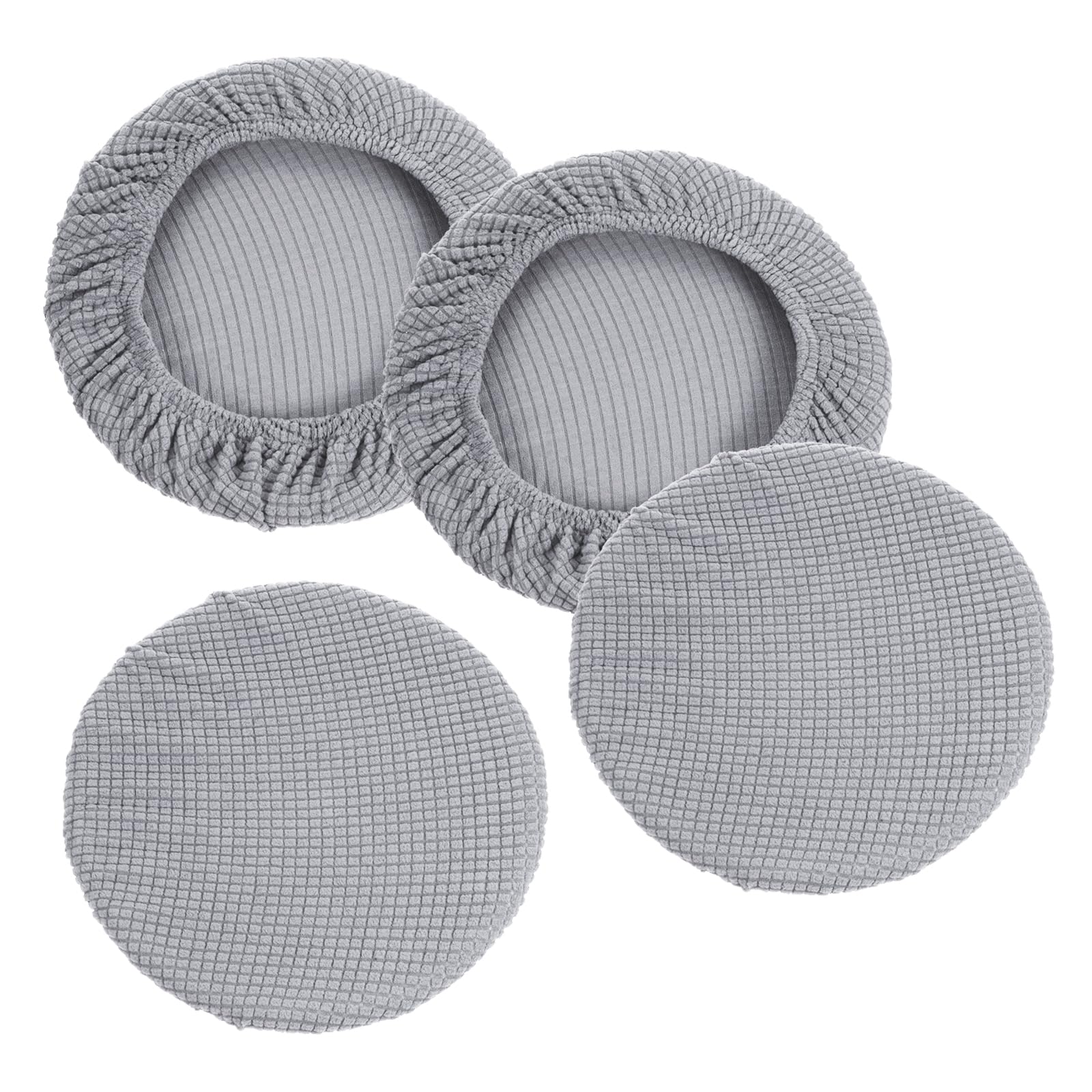 PATIKIL 11" Round Bar Stool Cover, 4 Pack Elastic Stool Cover for Diameter 11"-13" Chair, Light Gray