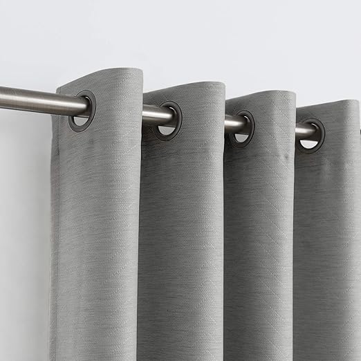 Amazon Com Natwin Blackout Grey Curtains For Bedroom 96 Long