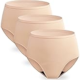 Women Leak Proof Incontinence Underwear Washable Absorbency Protective Postpartum Panties 2.0 OZ Bladder Control 3 Pack (3 Beige, XL)
