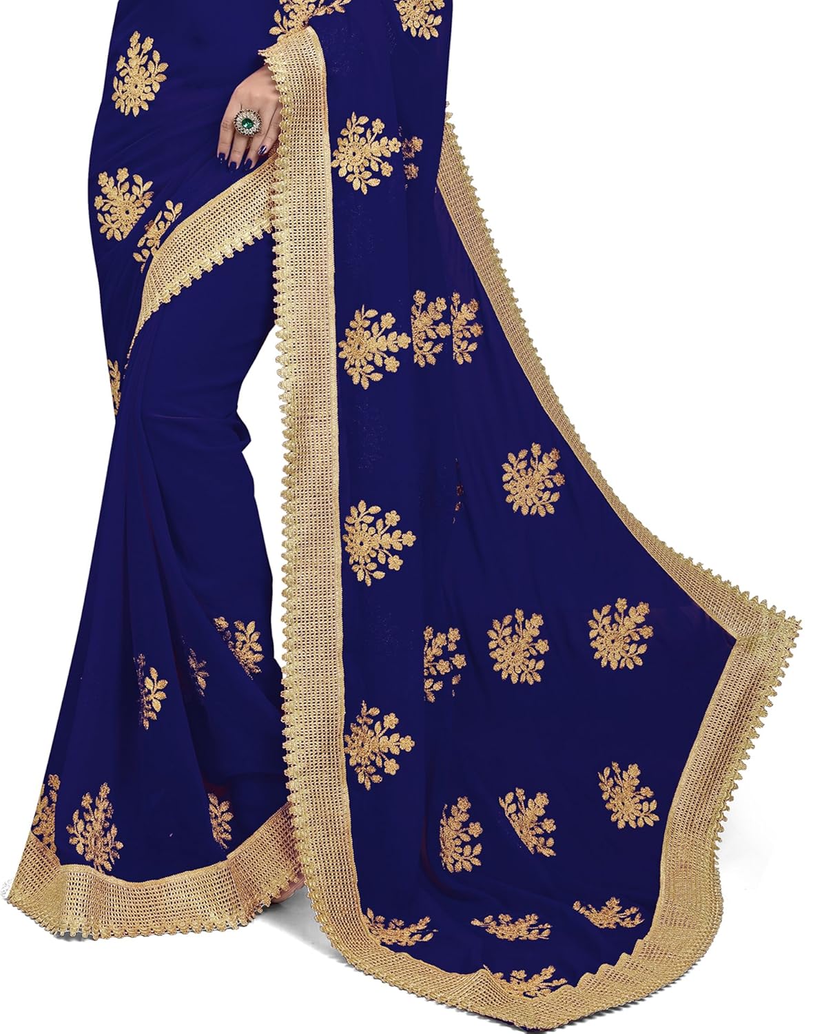 raghukul georgette embroidered saree for women