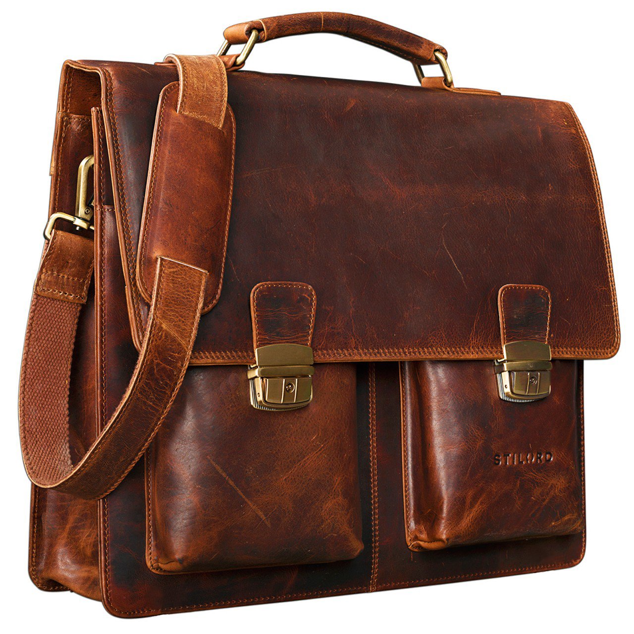 STILORD Maletín Clásico de piel para años  Ejecutivo Trabajo business bag