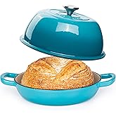 Enamelled Cast Iron Dutch Oven Pot – Dutch Oven For Sourdough Bread Baking – Cast Iron Bread Pot – Blue, 6 Quarts, 26cm – by Nuovva