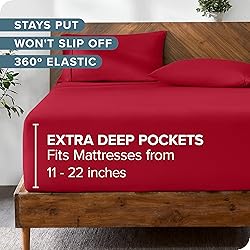 Bare Home Twin XL Fitted Sheet - Extra Deep Pocket