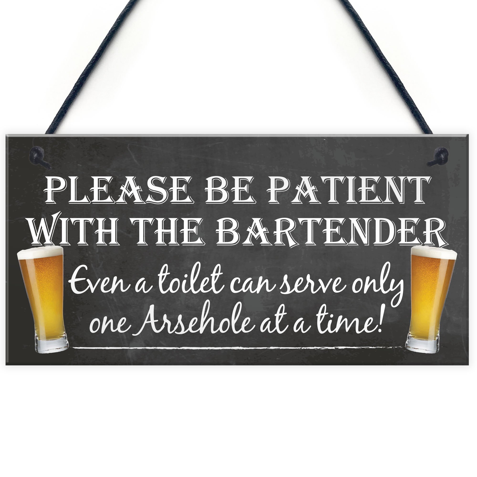 Red Ocean Patient Bartender Funny Pub Landlord Alcohol Gift Hanging Plaque Man Cave Sign