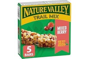NATURE VALLEY Mixed Berry Chewy Trail Mix Granola Bars, No Artificial Colours, No Artificial Flavours, Made with Real Fruit a