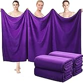 Mixweer 4 Pcs Oversized Bath Towels, 40 x 80 Inch Giant Microfiber Jumbo Bath Sheets Soft Bathroom Microfiber Quick Dry Absorbent Shower Towels for Spa Camping Beach(Dark Purple)