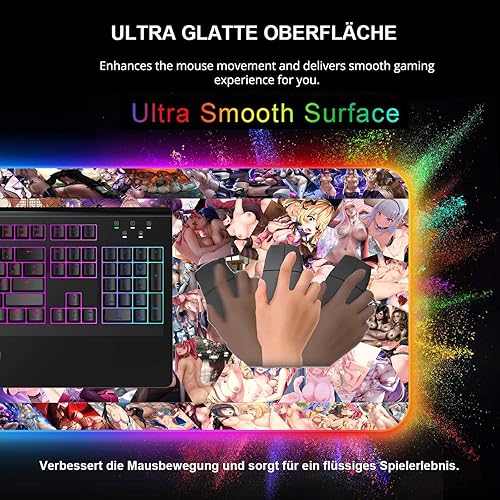 Mouse Pads Sexy Butt Anime Girl RGB Gaming Accessories Computer