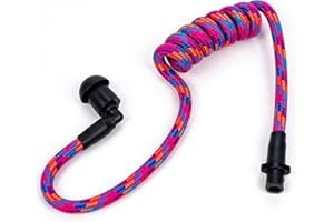 Fabric-Coated Acoustic Tube Ear Piece - Tubeez Walkie Talkie Earpiece with Black Ear Plugs - Moisture-Blocking Threaded Tube 