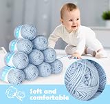 Ilauke 12 Pack Double Knitting Yarn 50g Gray-Blue 1200M Acrylic Wool view 3