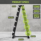 PhysKcal 6-Tier Dumbbell Rack Heavy Duty Steel 400kg Capacity view 3