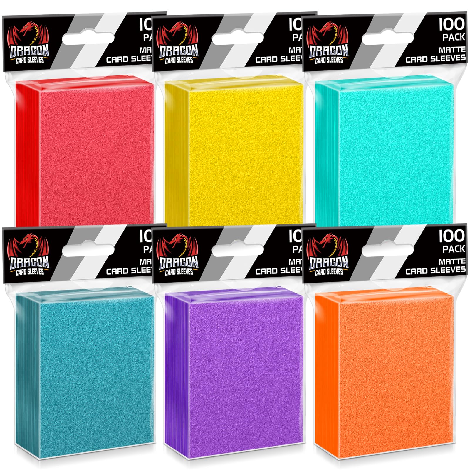 600ct Matte Trading Card Sleeves, Card Holder Standard Size Soft Plastic Penny Sleeves for MTG, TCG, Game Cards Sports Cards(6 Color) — image 1