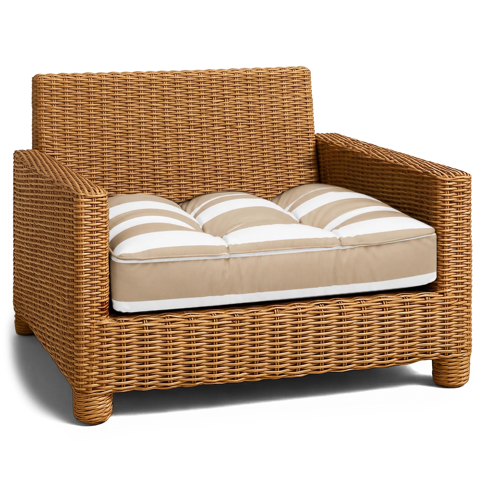 Polster für Gartenmöbel Set Sitzpolster 50x50 cm und Rückenkissen 40x50 cm - Lounge Kissen Outdoor Polster Balkon und Gartenmöbel-Kissen Loungekissen Gartenpolster Auflagen für Rattanmöbel