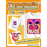 TranSmile Sublimation Paper (8.5 * 11', 30 Sheets) 130g Transfer Paper for Light Fabrics, Compatible with Inkjet Printers and Sublimation Ink for Tumblers, Ceramic Mugs, Polyester T-Shirts