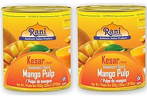 Rani Mango Pulp Puree (Makes Mango Lassi Shakes) Kesar Sweetened 30oz (1.875lbs) 850g Pack of 2 ~ Kosher | All Natural | NON-