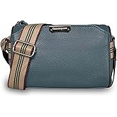 Timutopone Genuine Leather Crossbody bags for Women Classic Shoulder Cross Body Purse Luxury Trendy Wide Strap Purses Bag