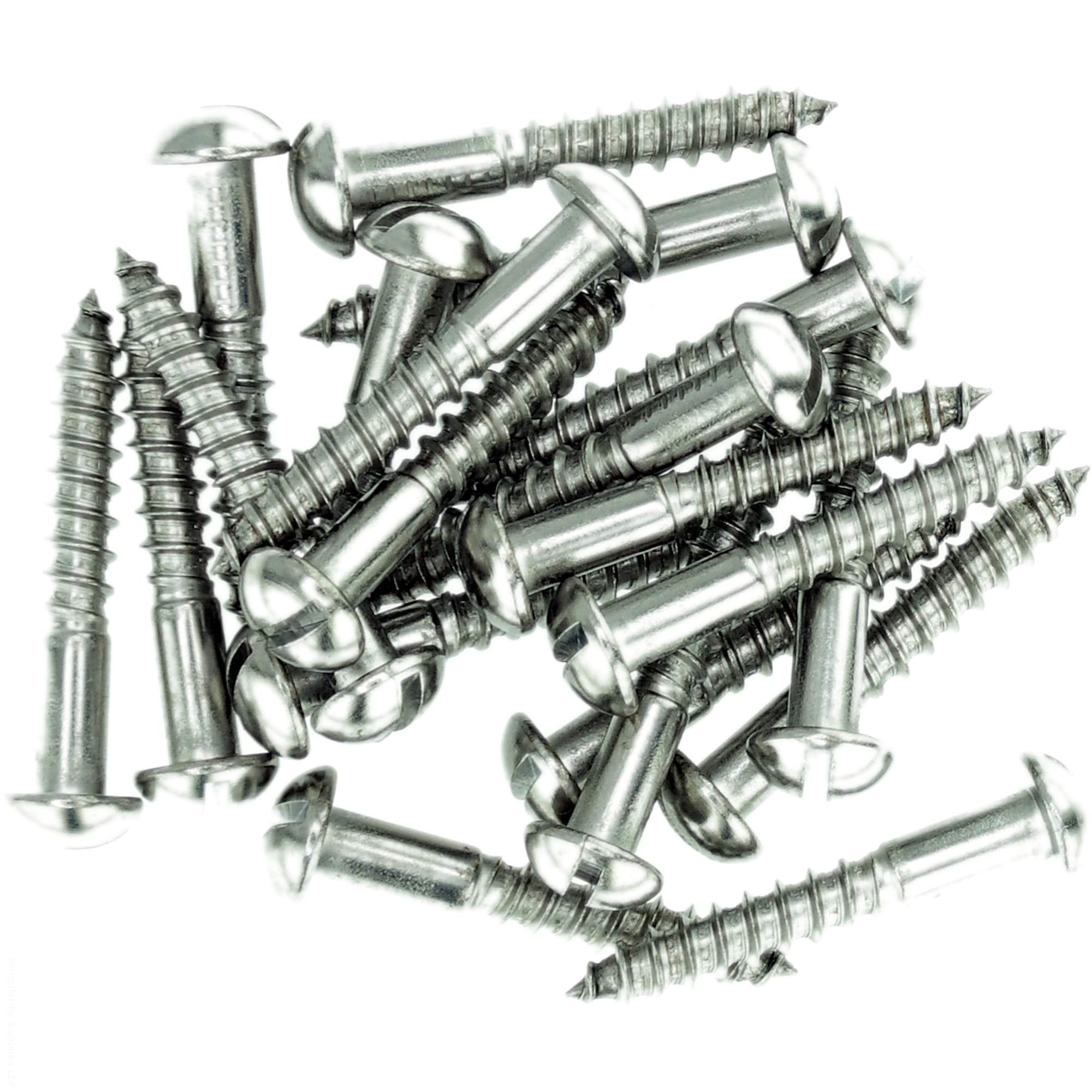 No.8 x 0.48 (4.0mm x 12mm) Slot Pan Wood Screw - Stainless Steel (A2) (Pack of 20)