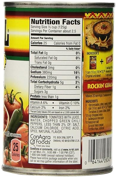 ROTEL ORIGINAL DICED TOMATOES AND GREEN CHILIES, PERFECT FOR TACO & DIP RECIPES, 10 OZ.