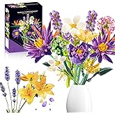 Flower Bouquet Building Blocks Set, 13 Artificial Botanical Collection Flowers Building Block Kits, Birds of Paradise Flower