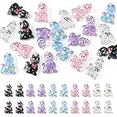 Boutigem 20Pcs Resin Cat Charms Cute Cartoon Kitten Pendants with Glitter Power Pet Animal Dangle Charms Lovely Cat Hang Ornament for DIY Crafts Earring Necklace Keychain Jewelry Making