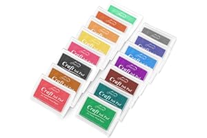 Tampon encreur, 15 couleurs, tampons encreurs lavables pour tampons en caoutchouc, papier, bois et tissu