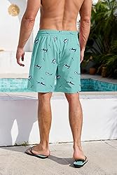 Lzzidou Men's Swim Trunks 8 Inch Inseam Mesh Lining