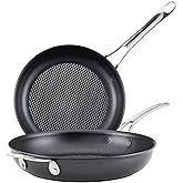 Anolon X Hybrid Nonstick Induction Frying Pans/Skillet Set, 10 Inch and 12 Inch, Dark Gray