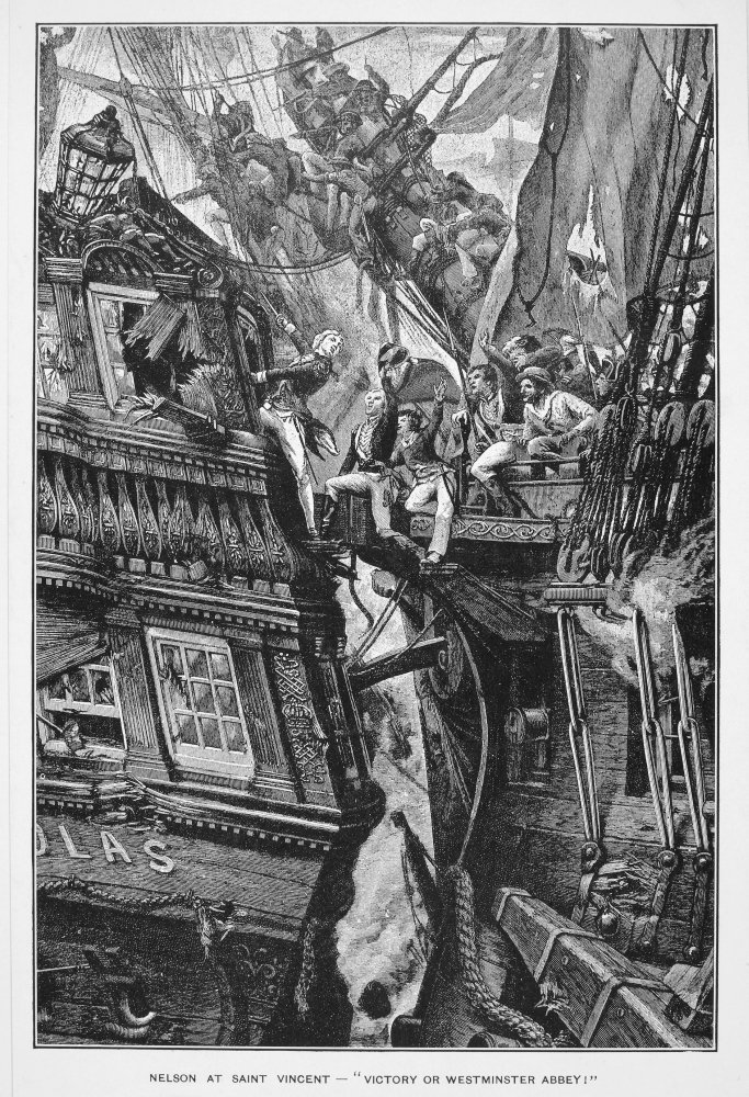 Horatio Nelson (1758-1805) Nviscount Nelson English Admiral Nelson Victorious In The Battle Off Cape Saint Vincent 14 February 1797 Steel Engraving 19Th Century Poster Print by (24 x 36)