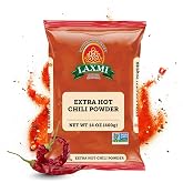 LAXMI Extra Hot Chili Powder, South Asian Chilli Seasoning, 14 Oz | All Natural &amp; Non-GMO, Authentic Indian Staple, Vegan Friendly, Fine Ground Texture, Double Resealable Pouch, Everyday Recipe